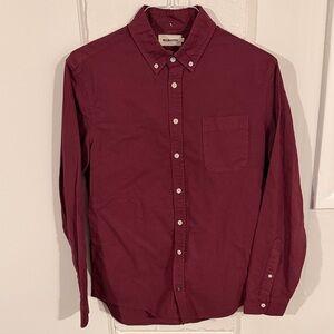 Taylor Stitch The Jack Burgundy Casual Button-Down Oxford Shirt, Large